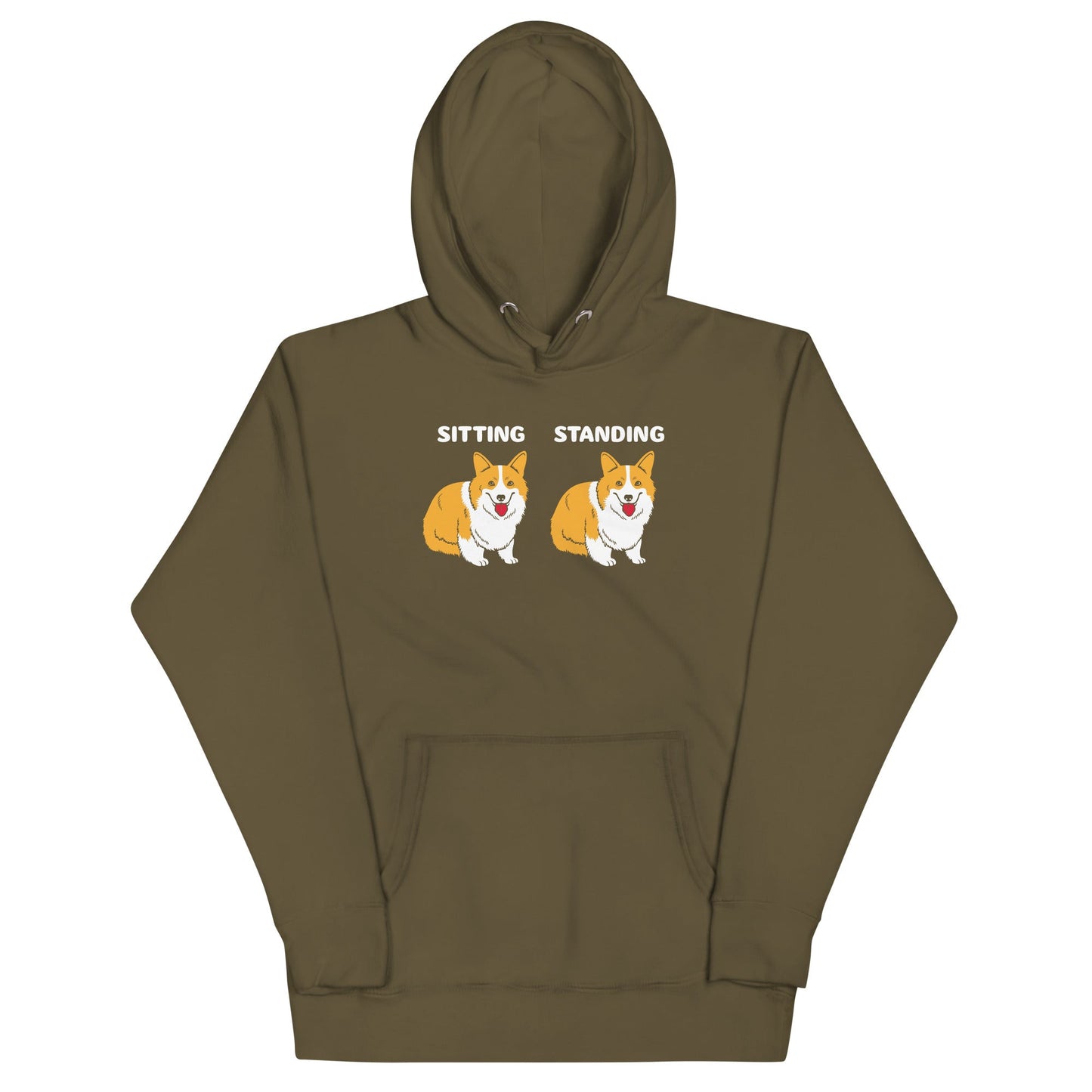 Corgi Sitting And Standing Unisex Hoodie