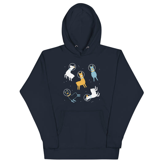 Llamas In Space Unisex Hoodie