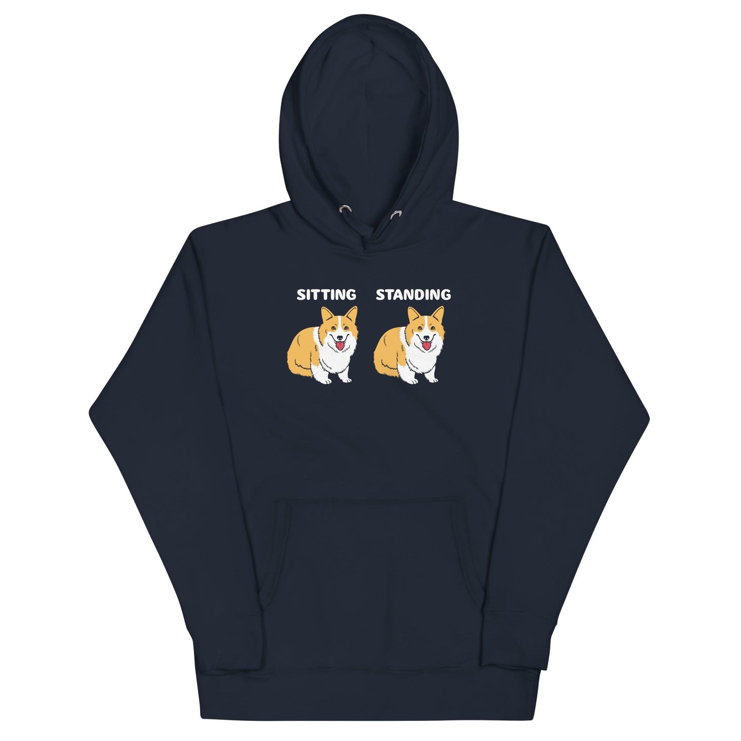 Corgi Sitting And Standing Unisex Hoodie