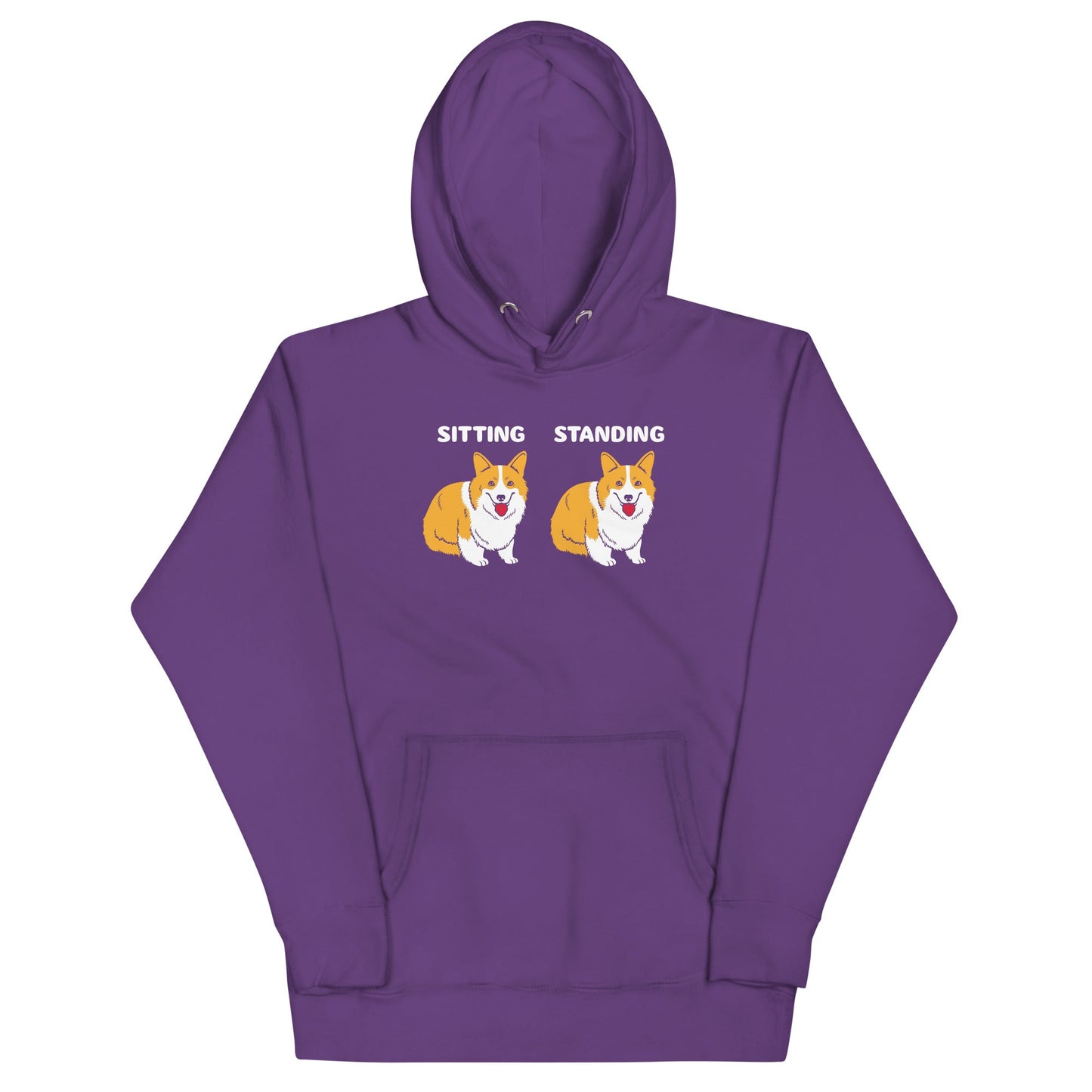 Corgi Sitting And Standing Unisex Hoodie