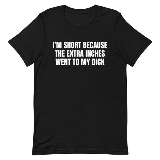 I'm Short Because the Extra Inches Went to My Dick Unisex t-shirt