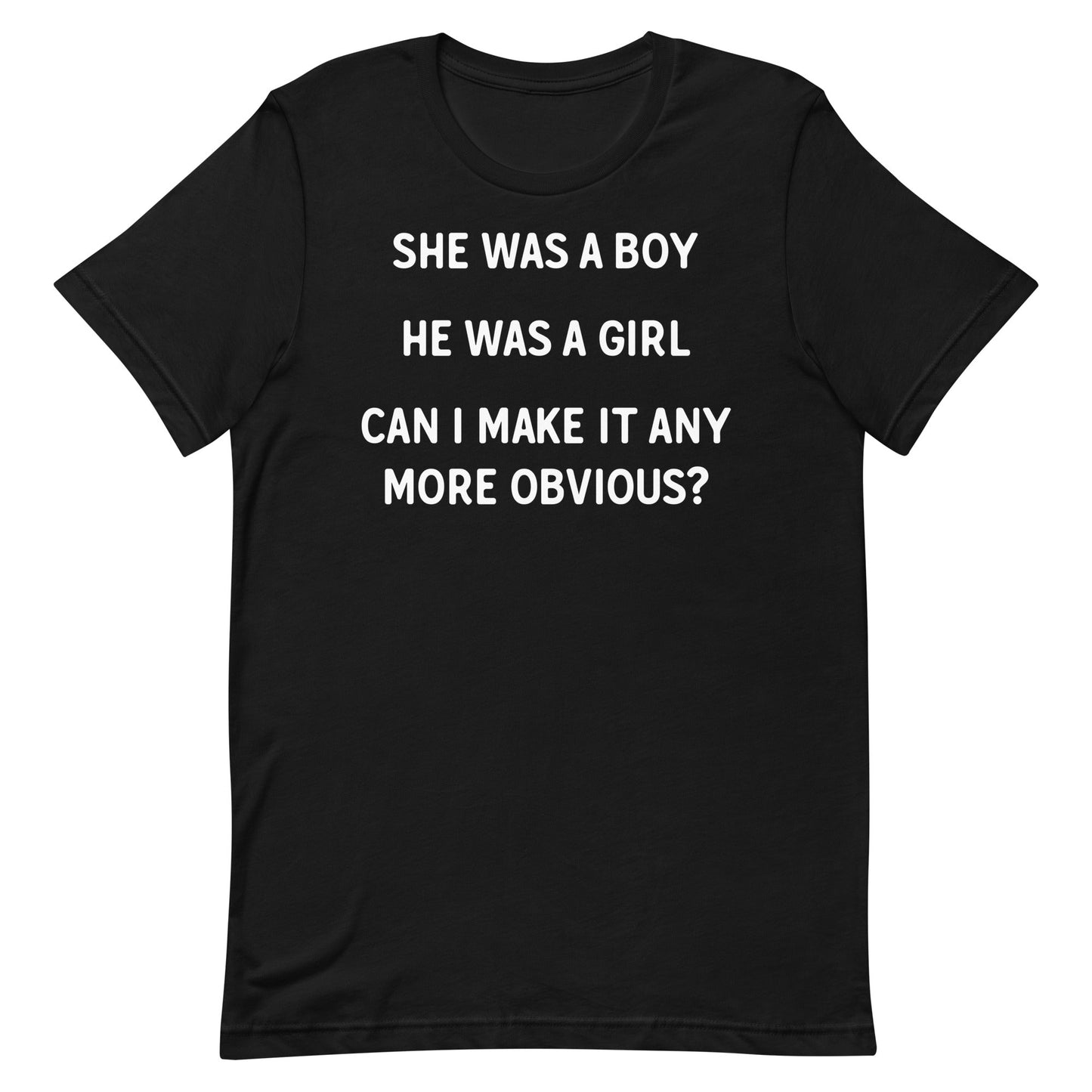 She Was a Boy He Was a Girl Unisex t-shirt