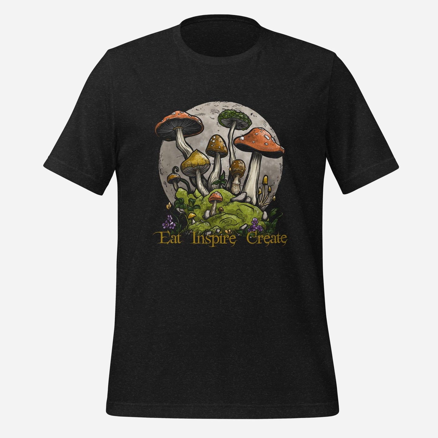 Mushroom Eat Inspire Create Unisex Tee