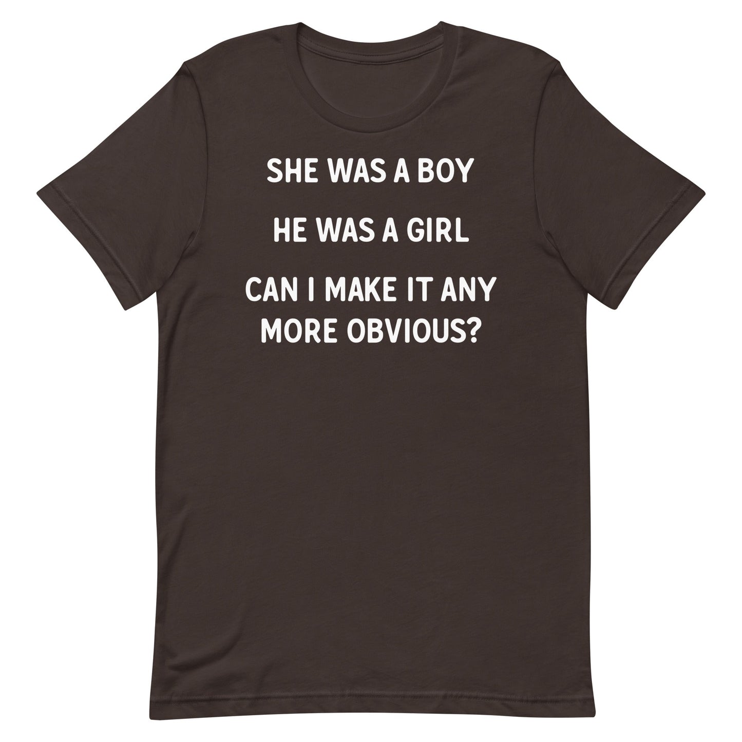 She Was a Boy He Was a Girl Unisex t-shirt