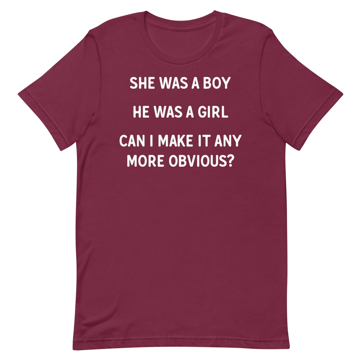 She Was a Boy He Was a Girl Unisex t-shirt