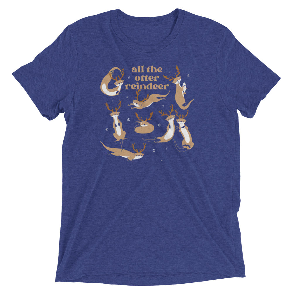 All The Otter Reindeer Men's Tri-Blend Tee