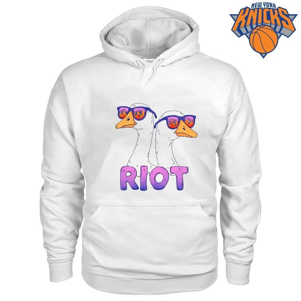 Riot Flaming Sunglasses Cool Geese Retro Cartoon Aesthetic shirt