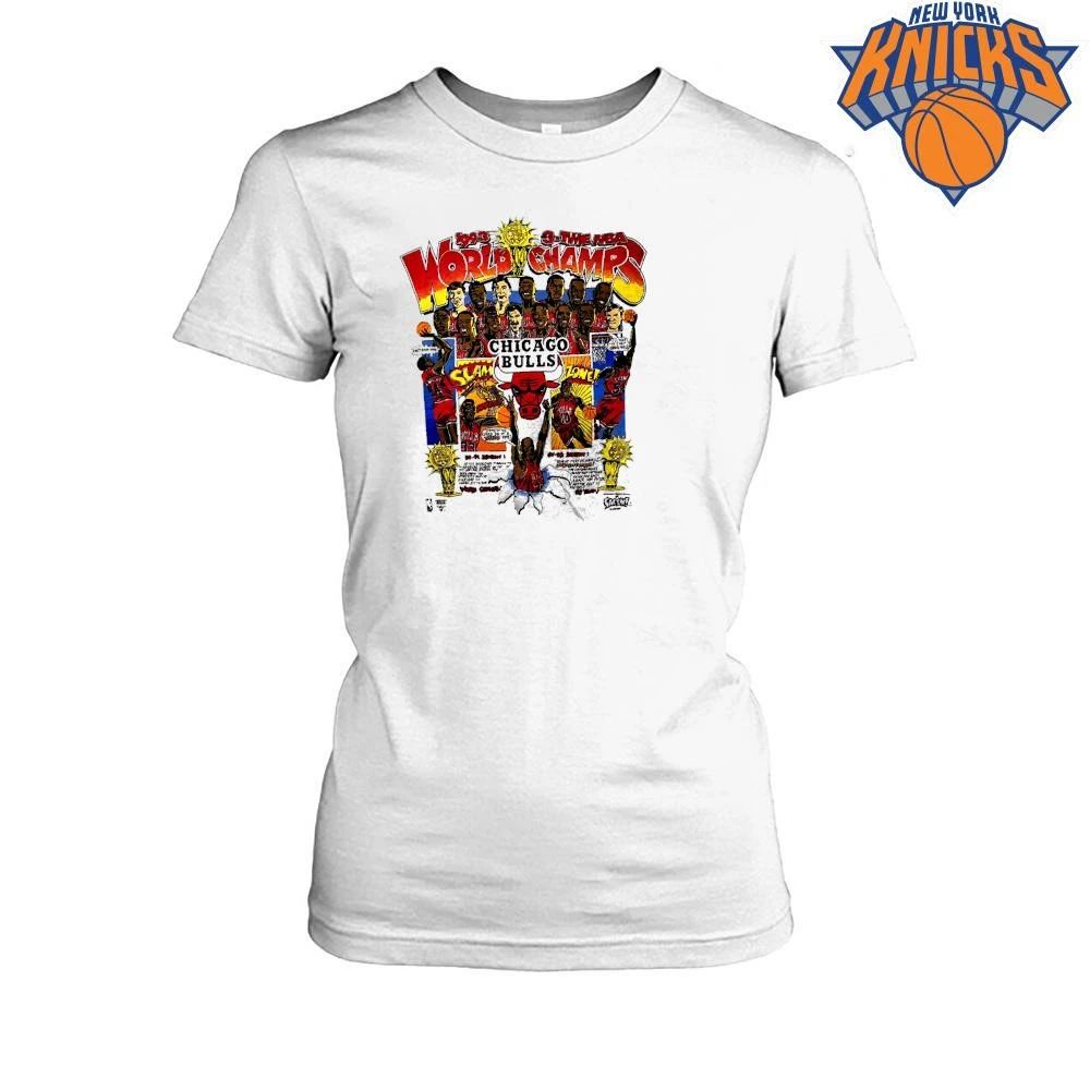 Chicago Bulls 1993 World Champs 3-Time NBA Champions Vintage Comic Bootleg shirt