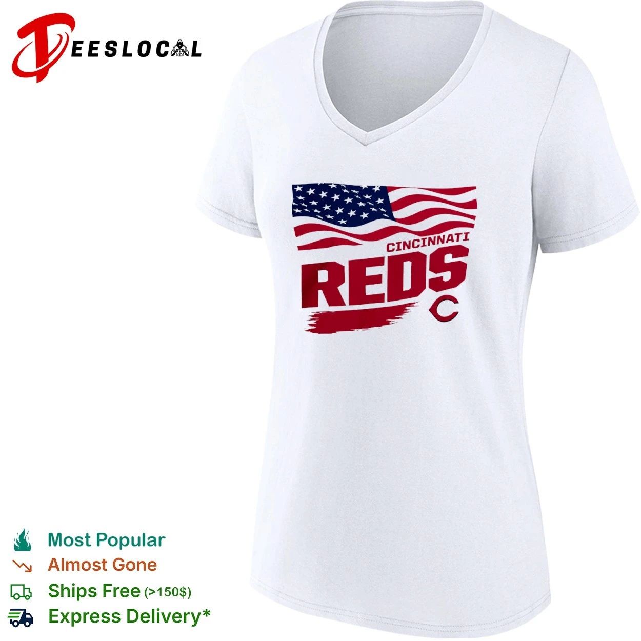 Cincinnati Reds Waving Flag Cincinnati Reds Starter T-shirt