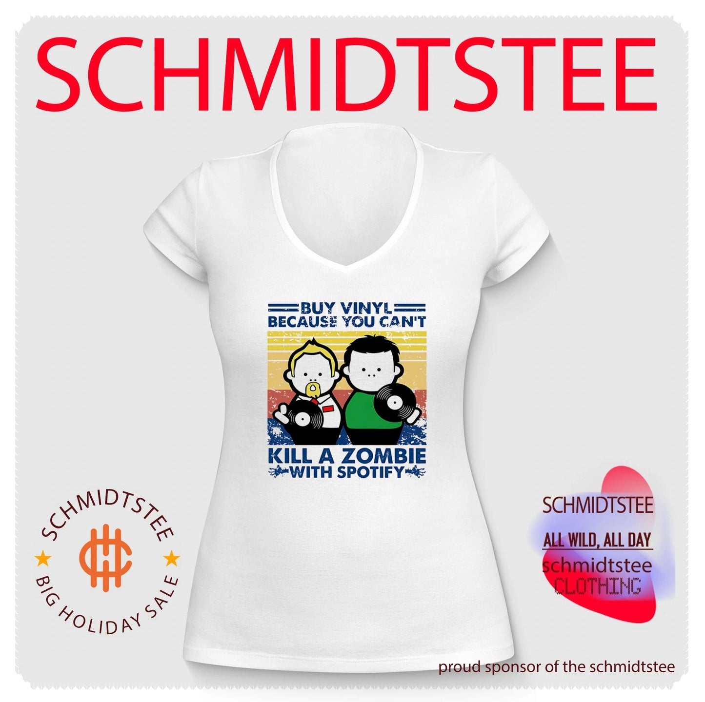 Buy Vinyl Because You Can’t Kill A Zombie With Spotify shirt