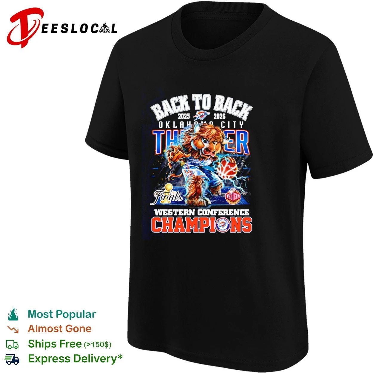 Back to Back 2025 2026 OKC Thunder Western Conference Champions T-shirt