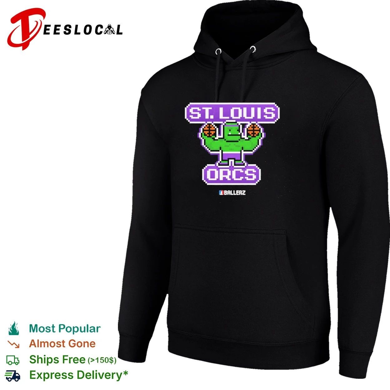 St Louis Orcs Ballerz basketball pixel art T-shirt