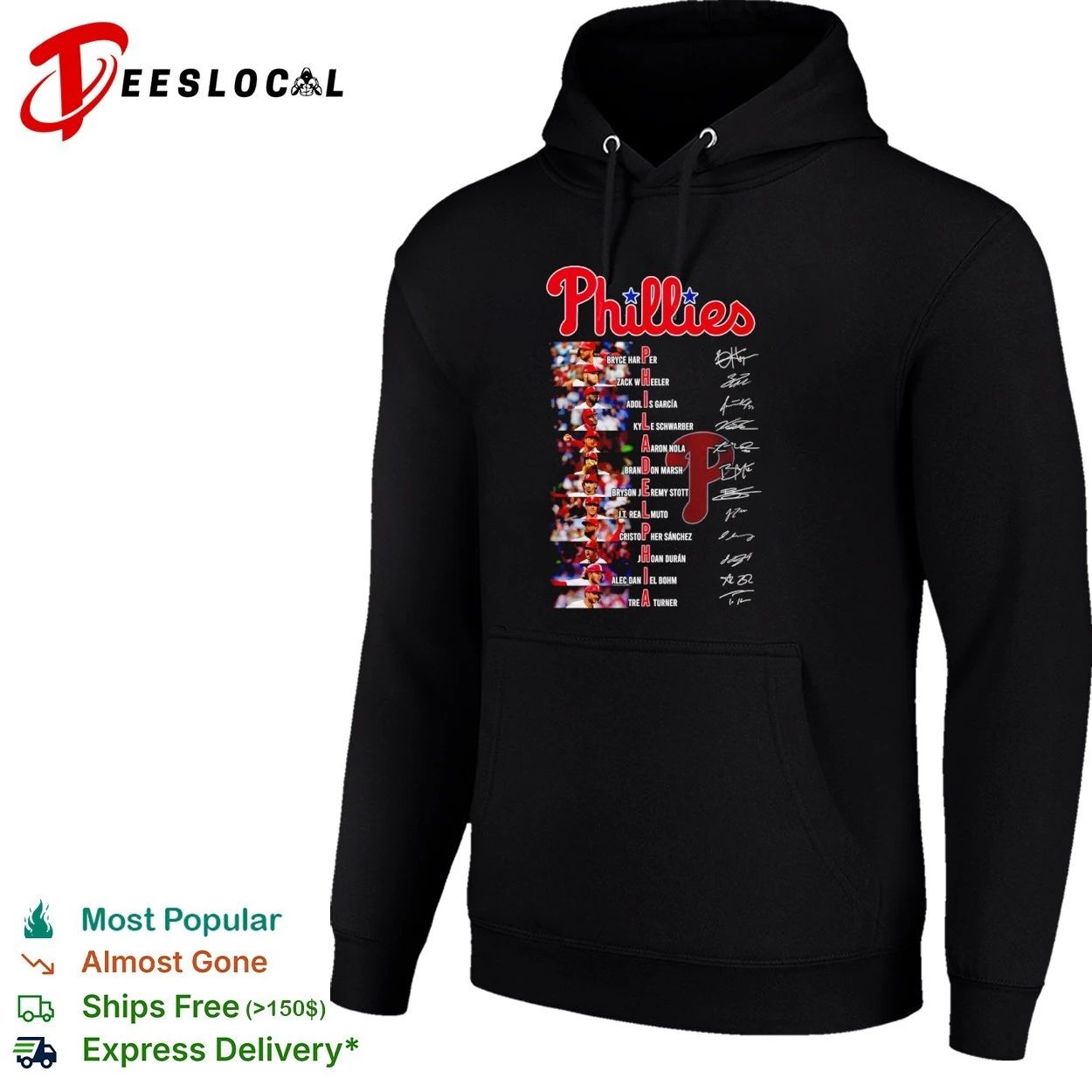 Philadelphia Phillies Roster Players Names and Signatures T-shirt