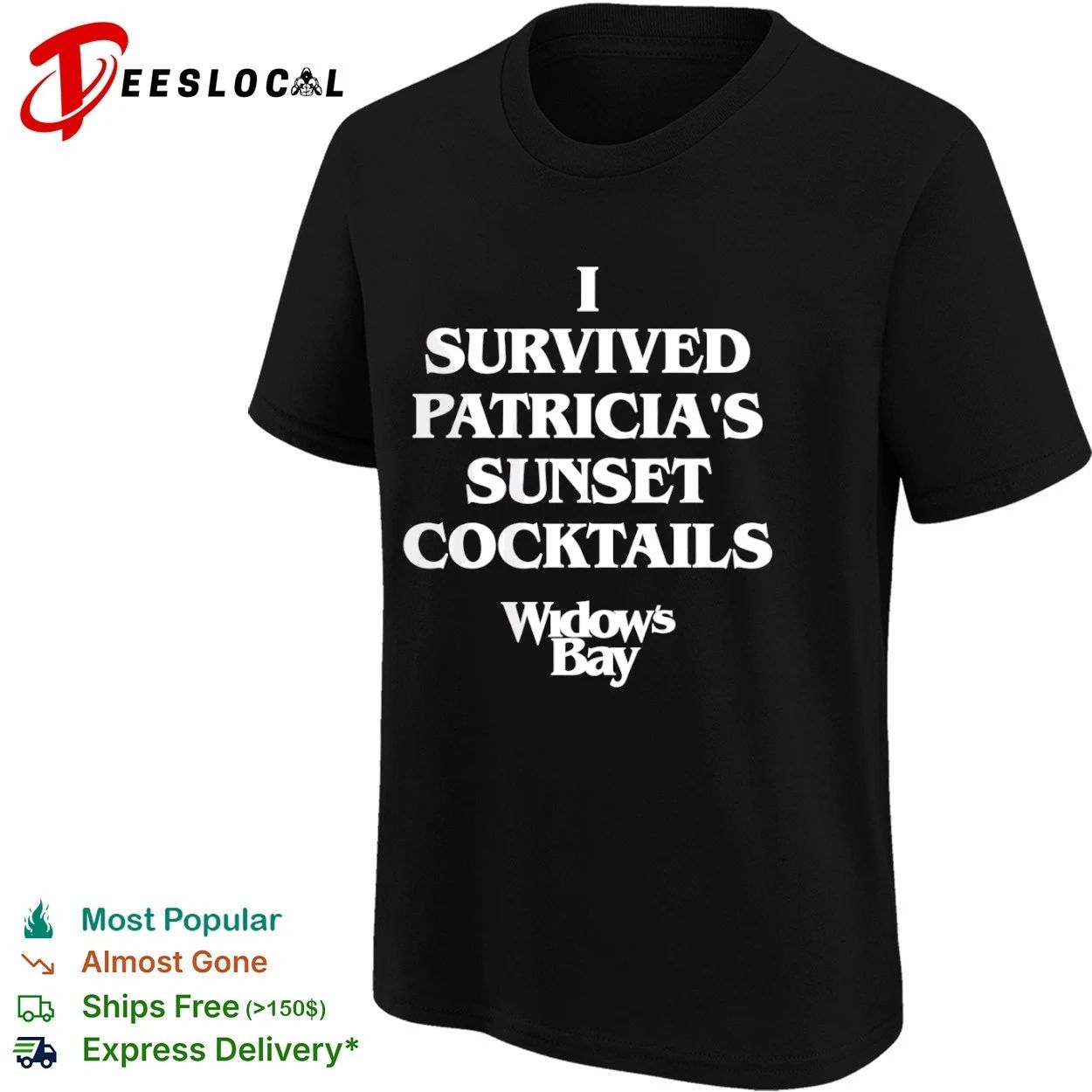 I Survived Patricia’s Sunset Cocktails Widow’s Bay T-shirt