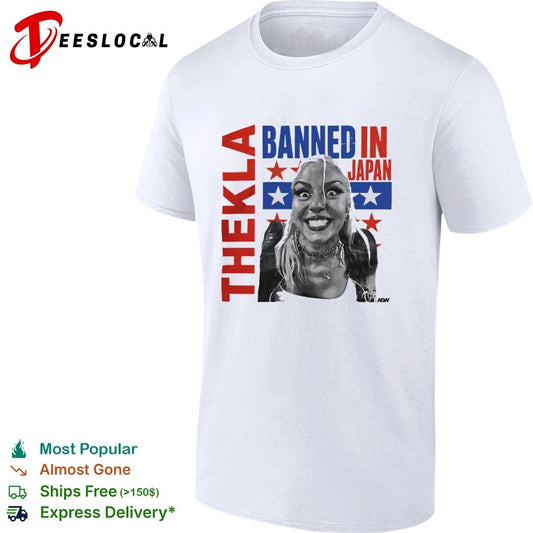 Thekla Banned in Japan AEW Stardom Pro Wrestling T-shirt