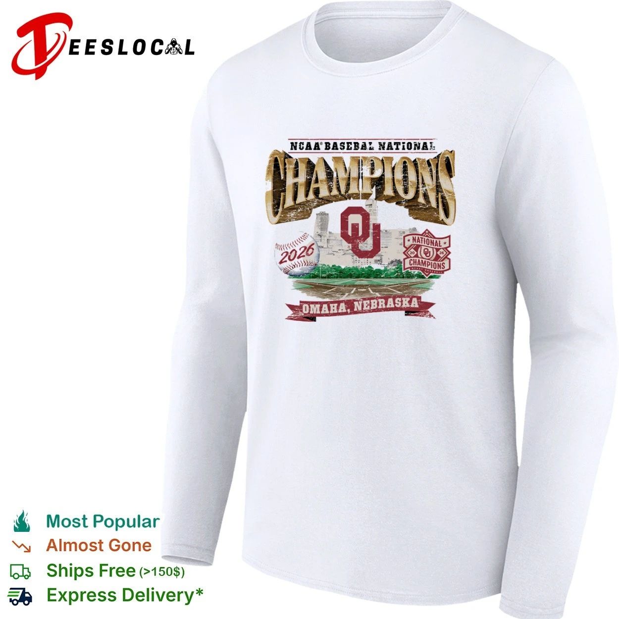 Oklahoma Sooners NCAA Baseball National Champions 2026 Omaha Nebraska T-shirt