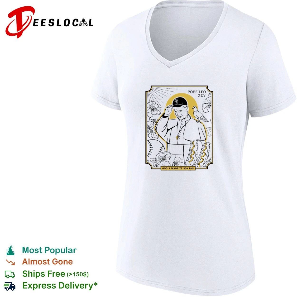 Pope Leo XIV God’s Favorite Sox Fan Baseball T-shirt