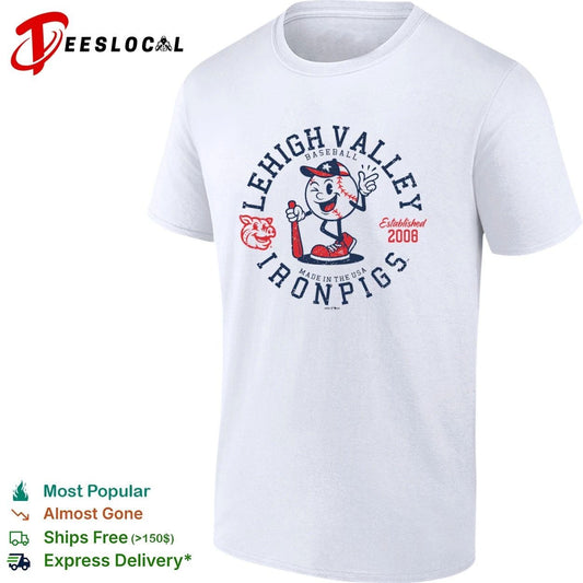 Lehigh Valley IronPigs Baseball All American Ball Est 2008 T-shirt