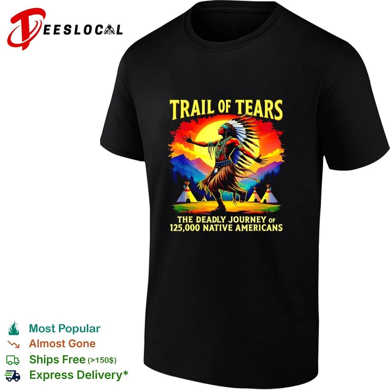 Trail of Tears the Deadly Journey of 125000 Native Americans T-shirt