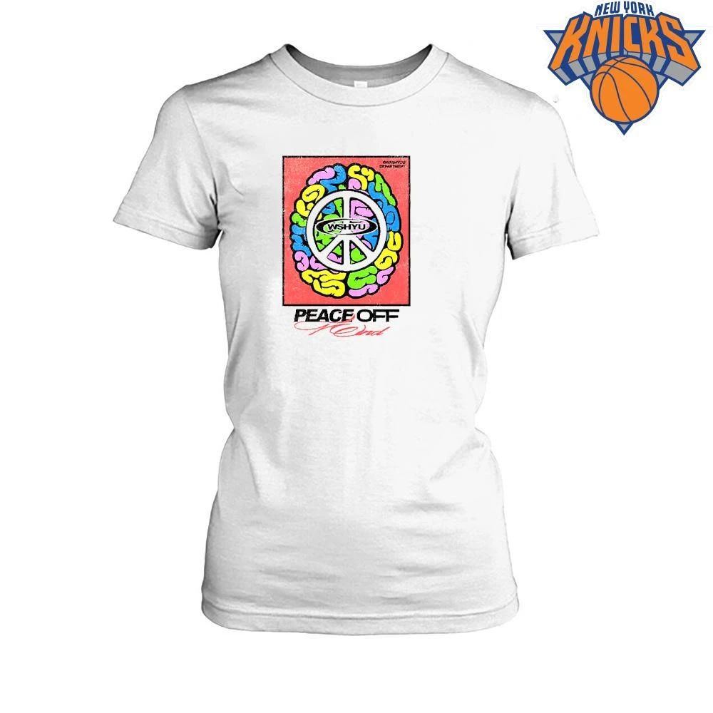 Colorful Peace Off The Mind Brain Graphic Print Pop Art Style Streetwear Tee Shirt