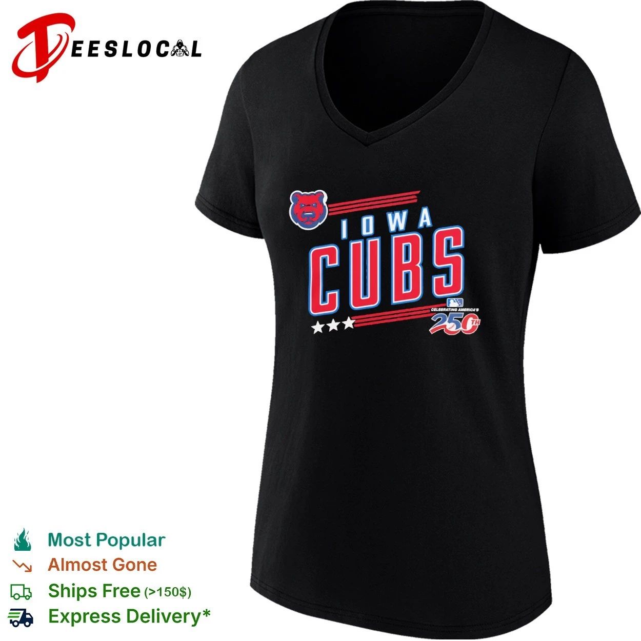 Iowa Cubs Celebrating America 250th Anniversary T-shirt