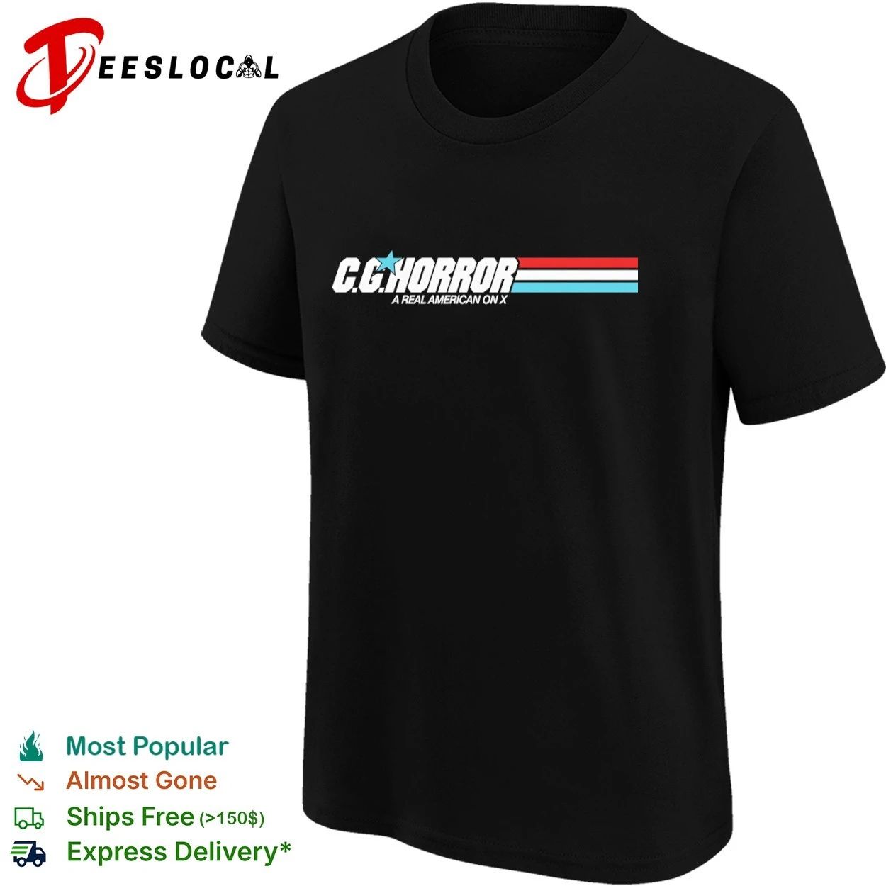 CG Horror a Real American on X GI Joe T-shirt