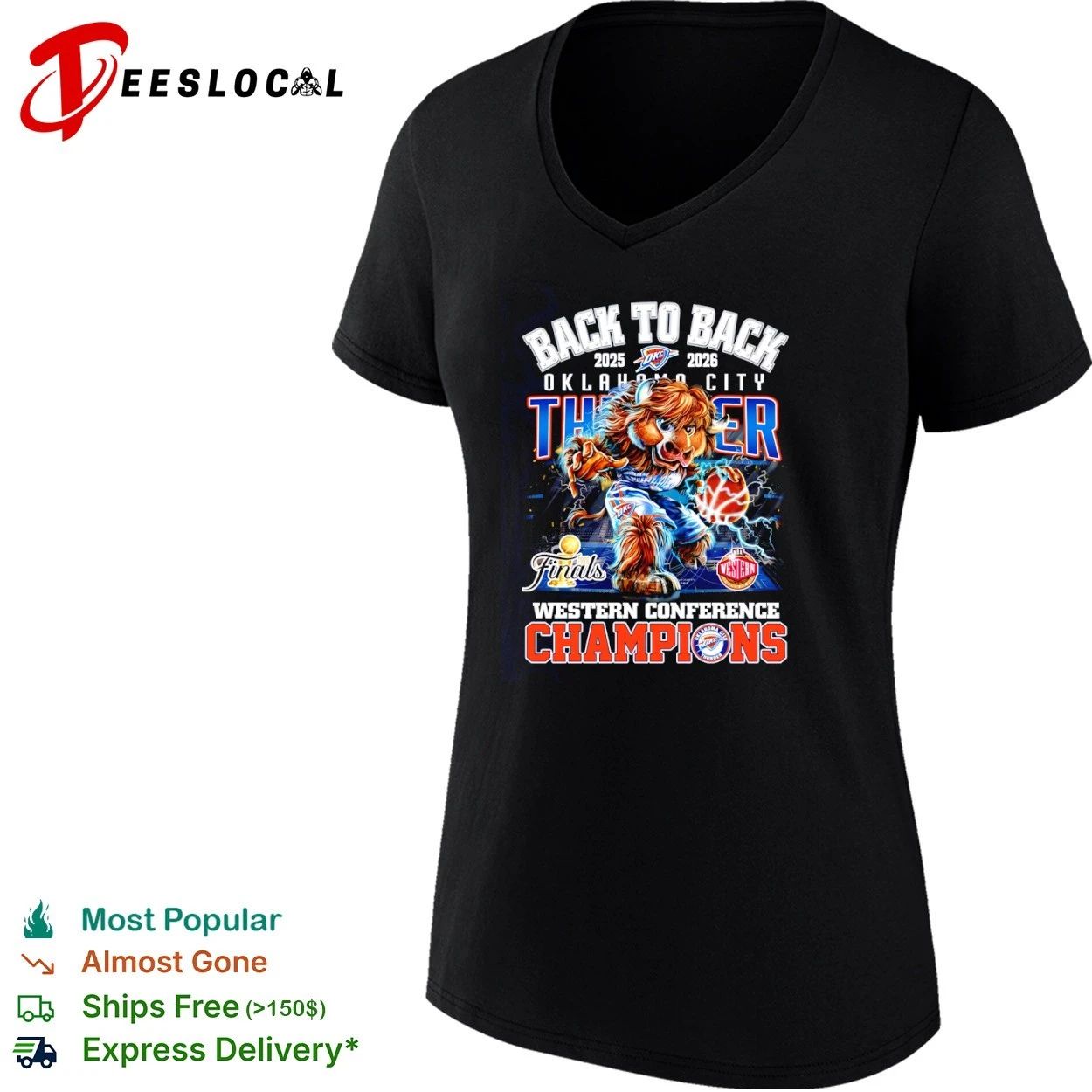 Back to Back 2025 2026 OKC Thunder Western Conference Champions T-shirt