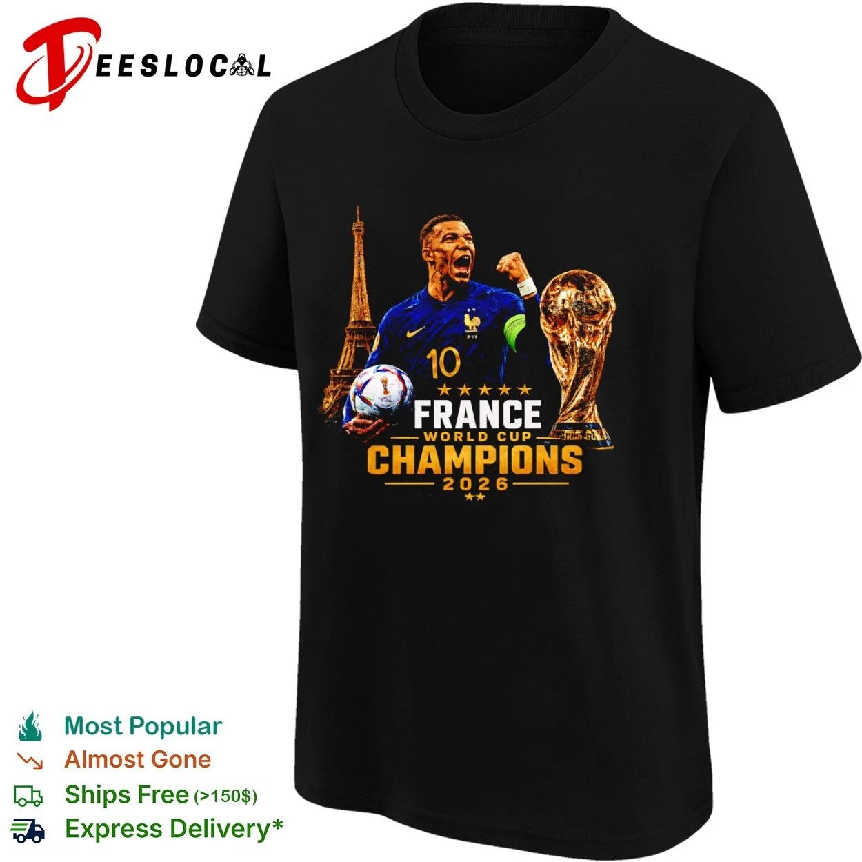 Kylian Mbappe France National Football Team World Cup Champions 2026 T-shirt