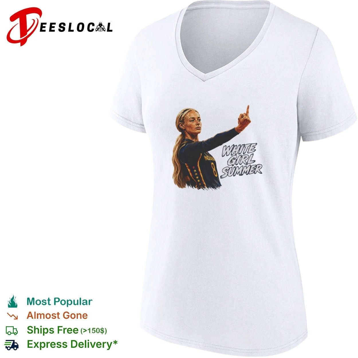 Sophie Cunningham Indiana Fever White Girl Summer T-shirt