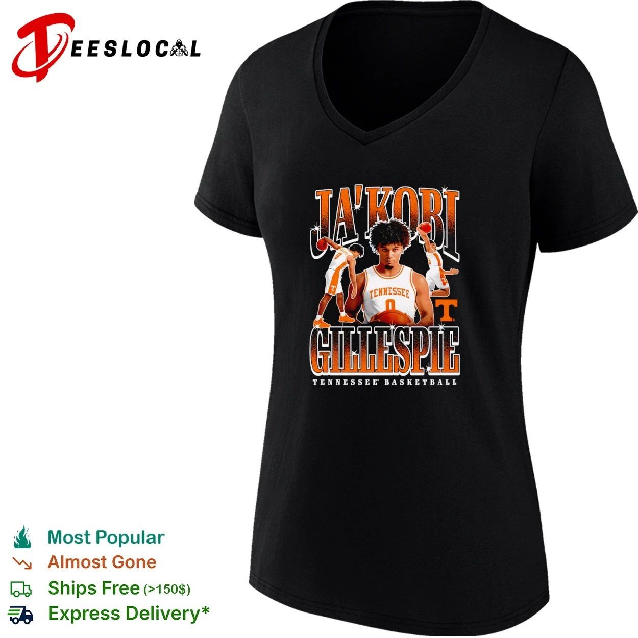 Ja’Kobi Gillespie Tennessee Volunteers Basketball T-shirt