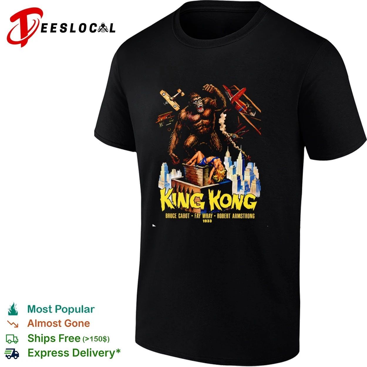 King Kong Bruce Cabot Fay Wray Robert Armstrong 1933 T-shirt