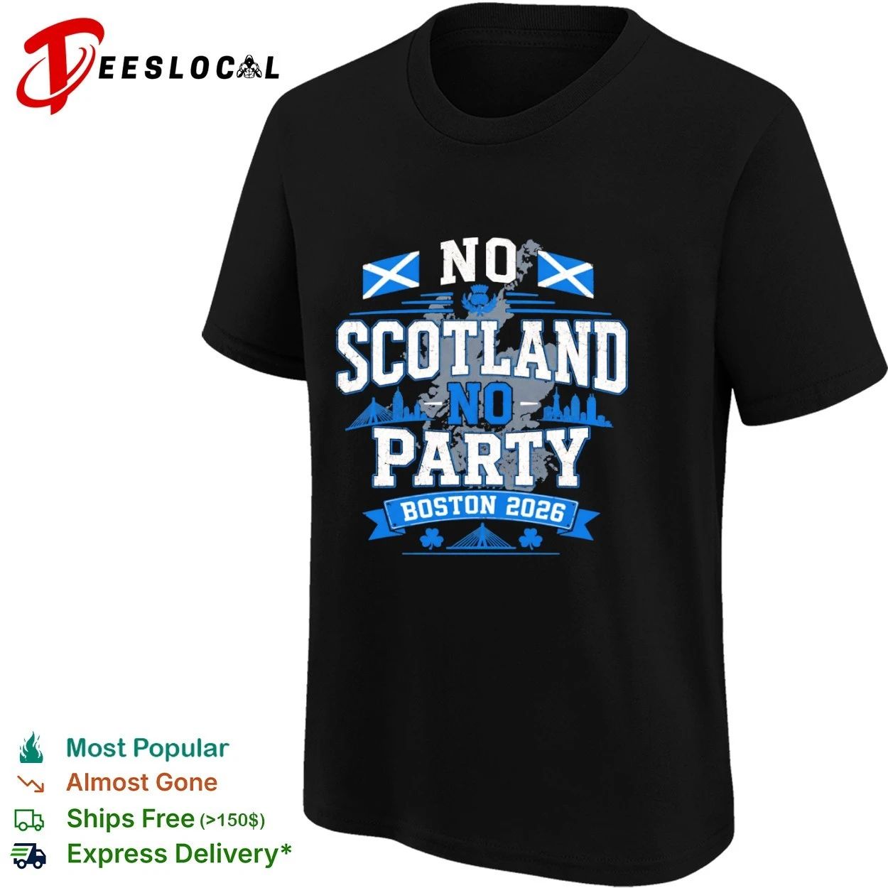 No Scotland No Party Boston 2026 Soccer T-shirt