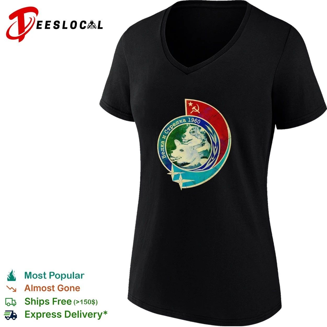 Belka and Strelka 1960 Soviet Space Dogs T-shirt