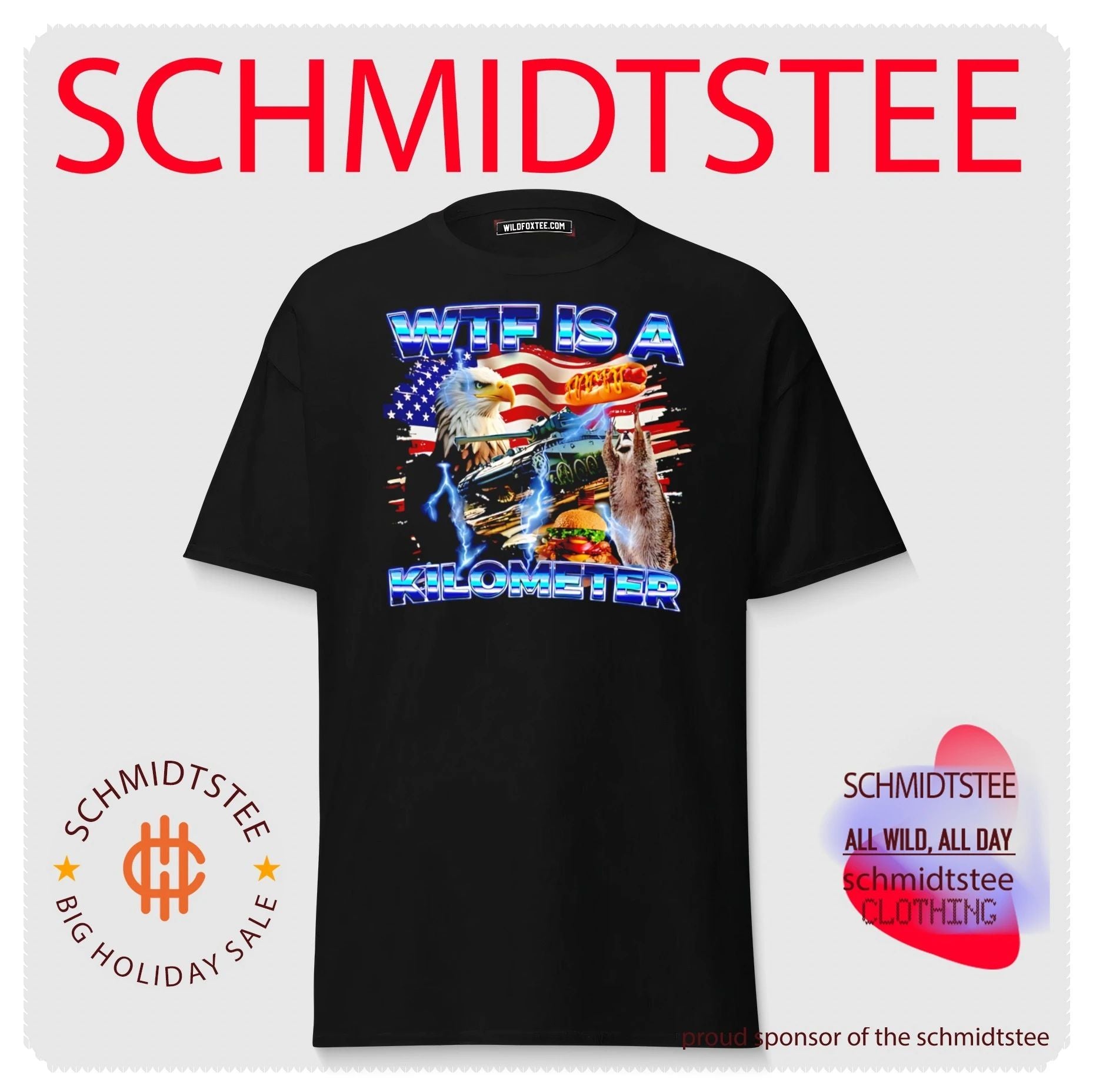 Wtf is a kilometer American flag shirt