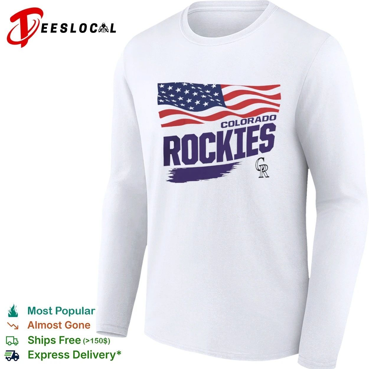 Colorado Rockies Waving Flag MLB baseball T-shirt