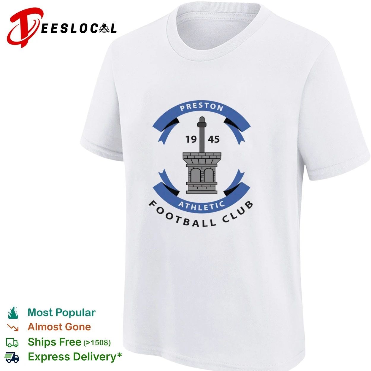 Preston Athletic Football Club 1945 soccer T-shirt