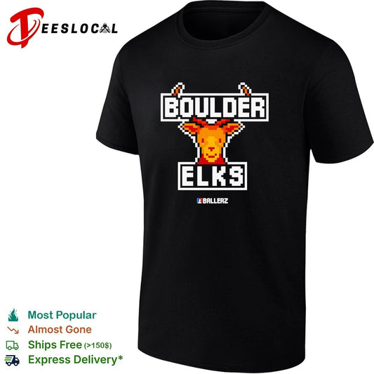 Boulder Elks Ballerz pixel art sports team T-shirt