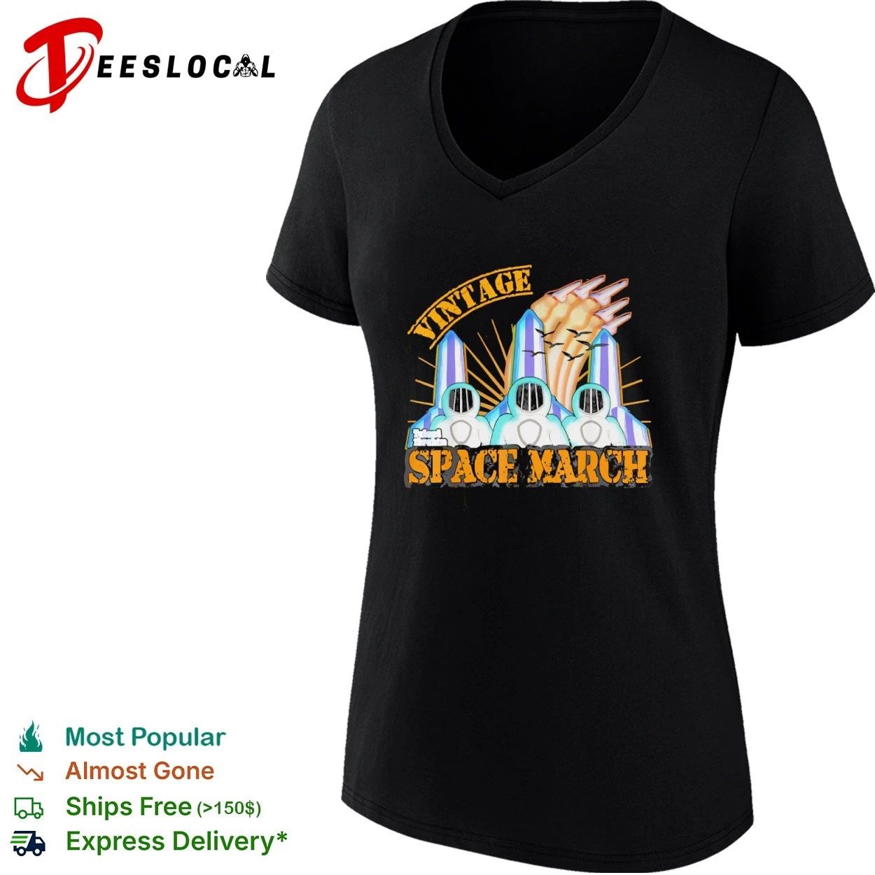 Vintage Space March astronaut sci-fi retro T-shirt