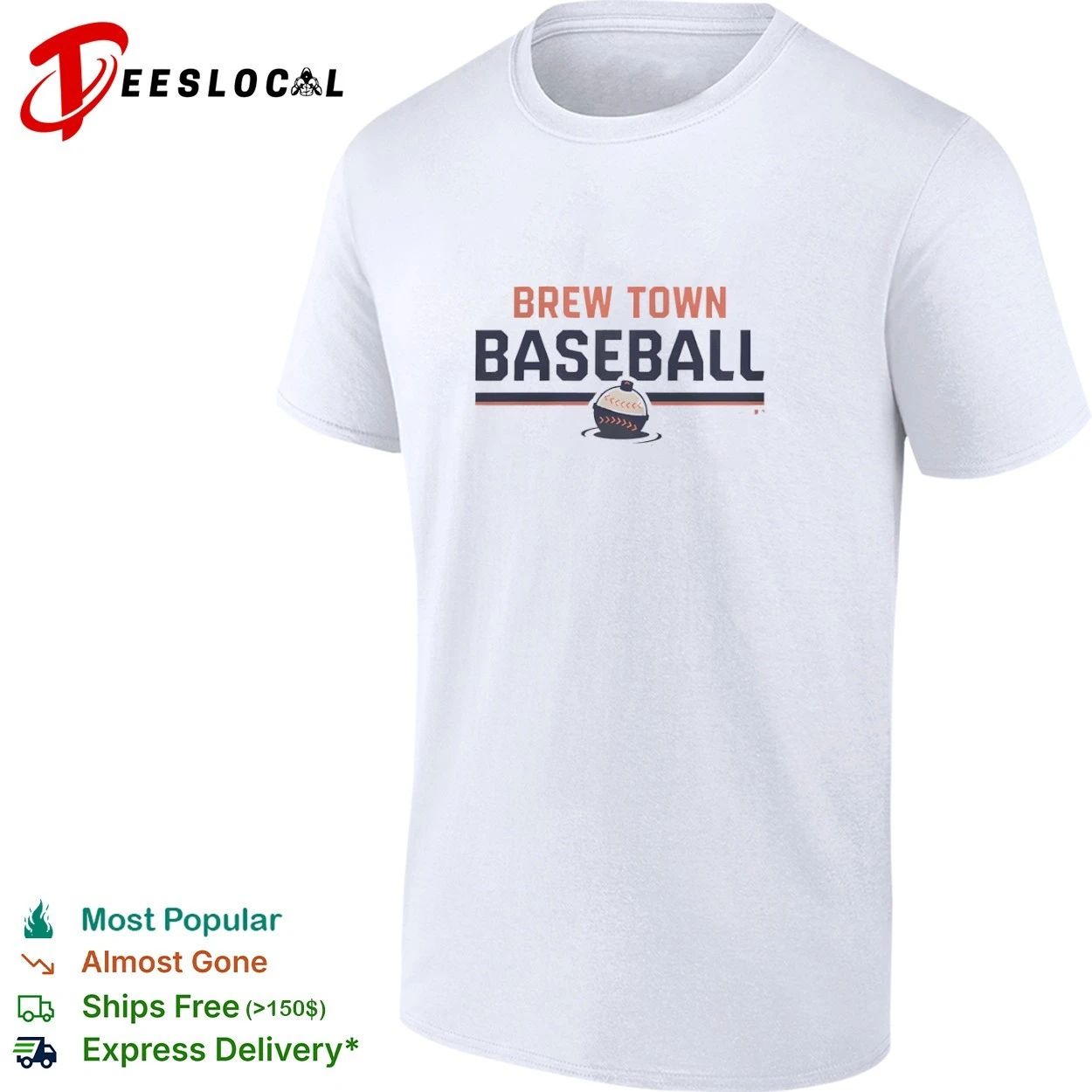 Brew Town Baseball Milwaukee Brewers Beer T-shirt