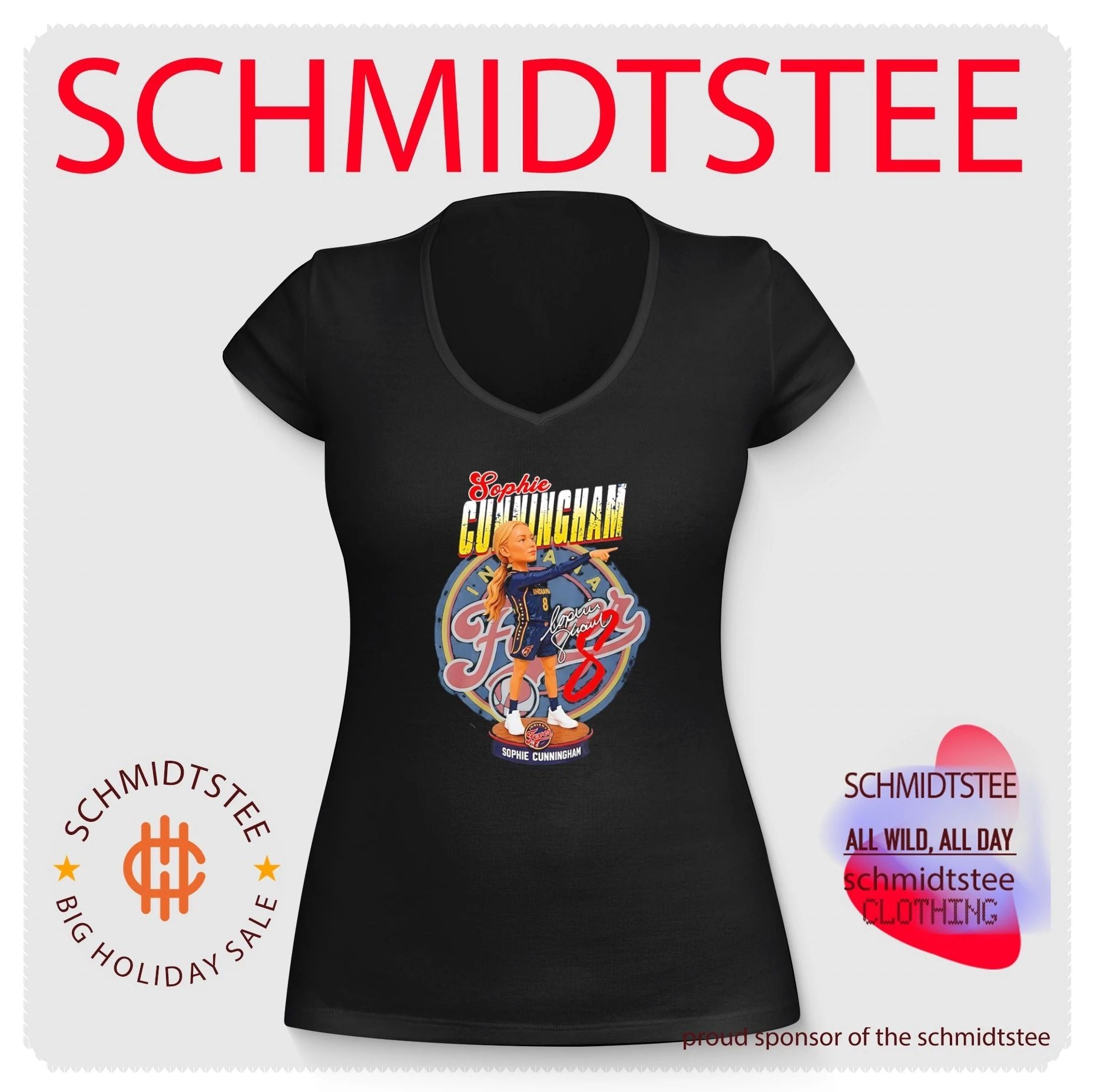 Indiana Fever Sophie Cunningham pointing chibi vintage shirt