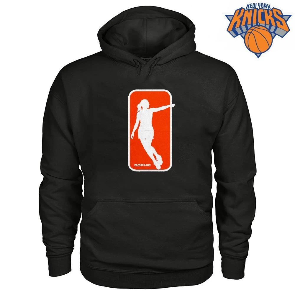 WNBA Sophie Cunningham Pointing Silhouette Custom Orange Logo Black Shirt