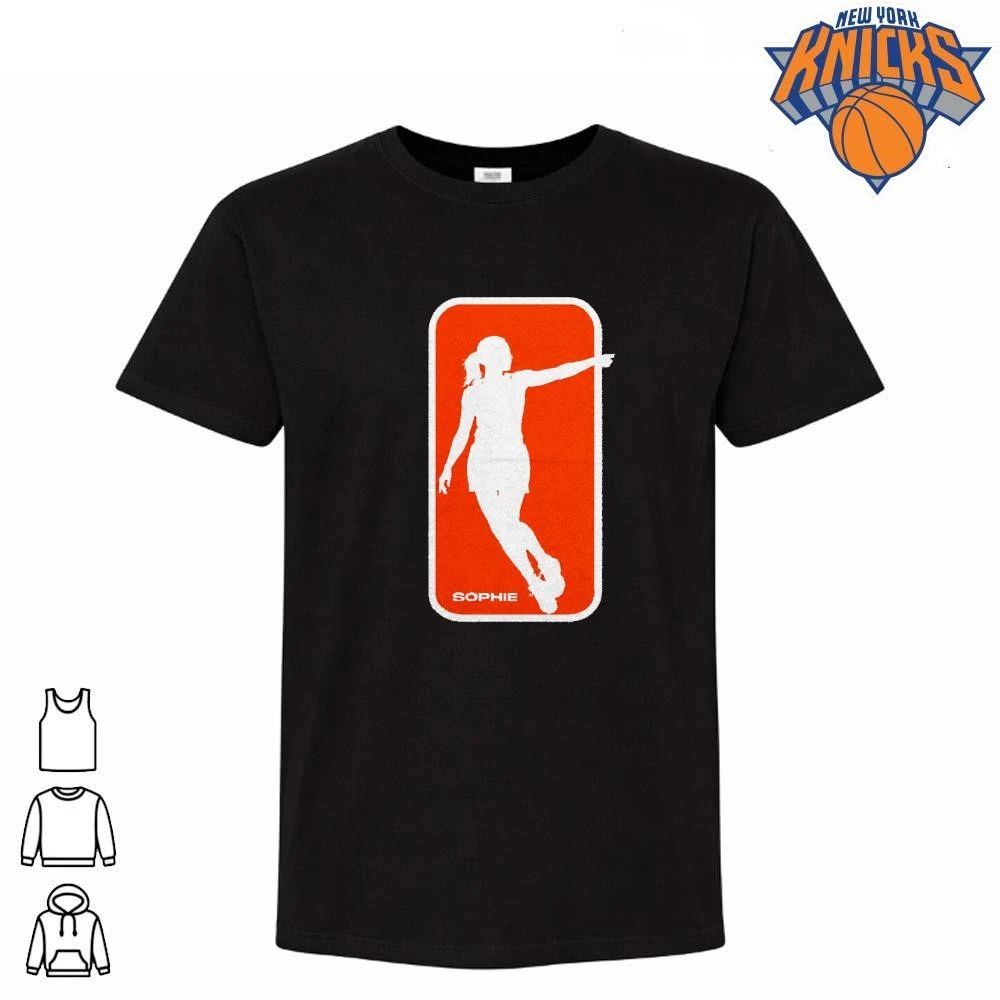WNBA Sophie Cunningham Pointing Silhouette Custom Orange Logo Black Shirt