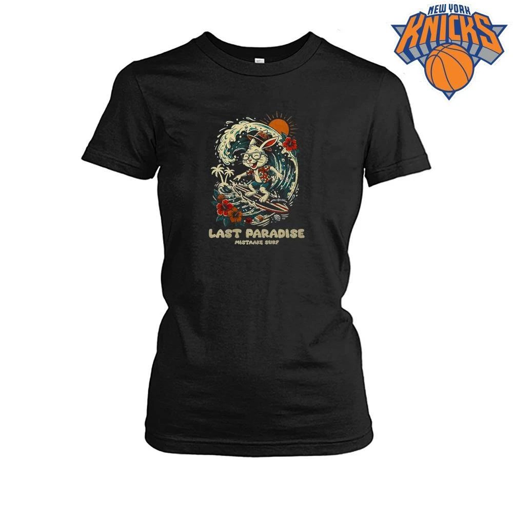 Retro Last Paradise Mistaake Surf Bunny Surfing Ocean Waves Shirt