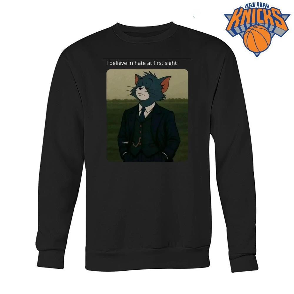 Tom Cat In Suit I Believe In Hate At First Sight Funny Meme Shirt
