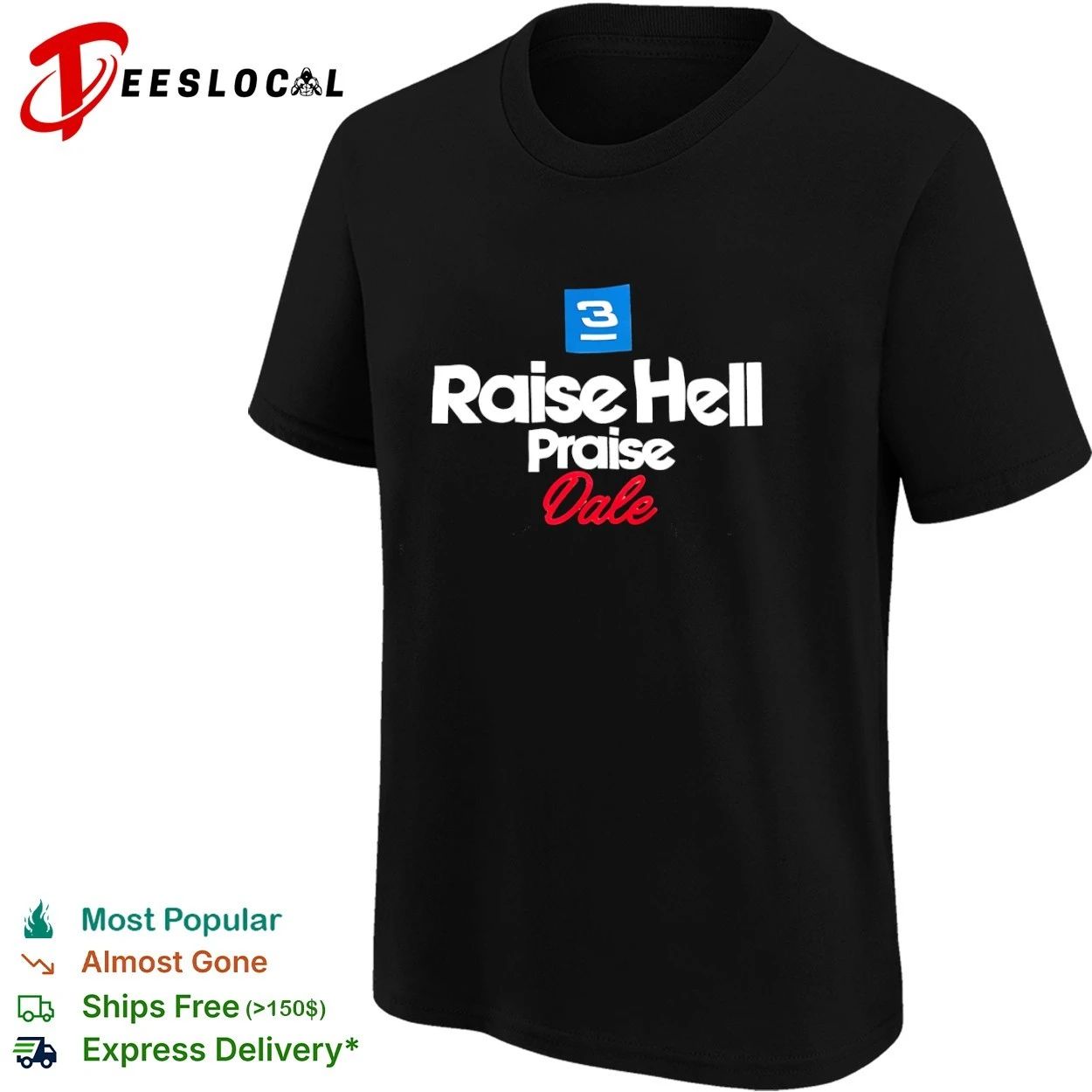 3 Raise Hell Praise Dale NASCAR Intimidator T-shirt