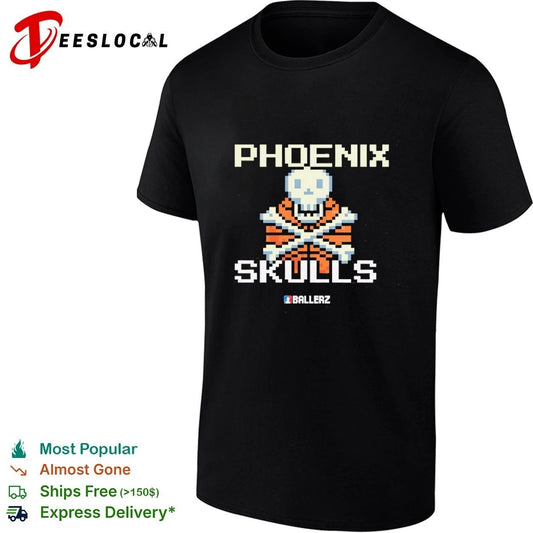 Phoenix Skulls Ballerz Basketball Pixel Art T-shirt