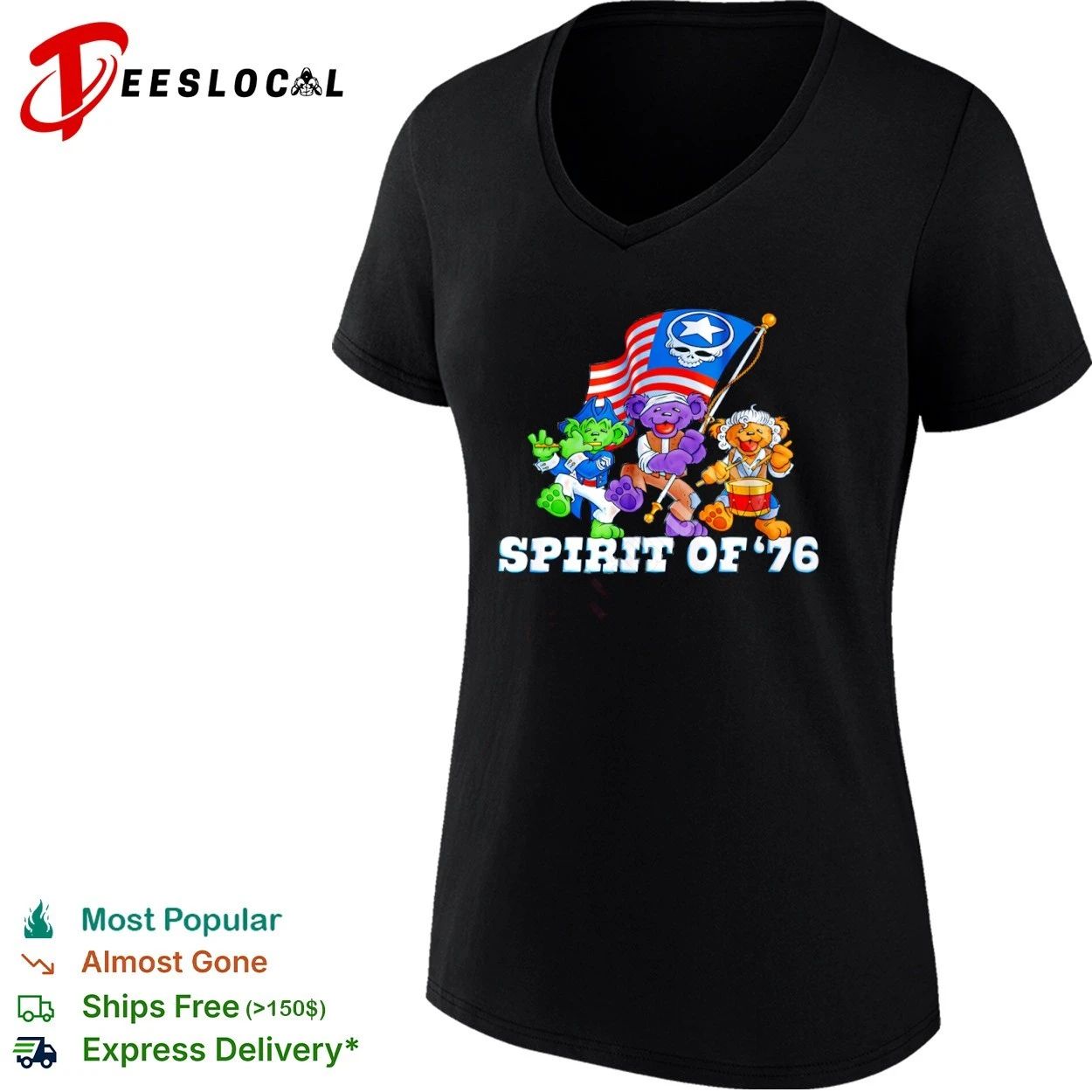 Grateful Dead Spirit of ’76 Dancing Bears T-shirt