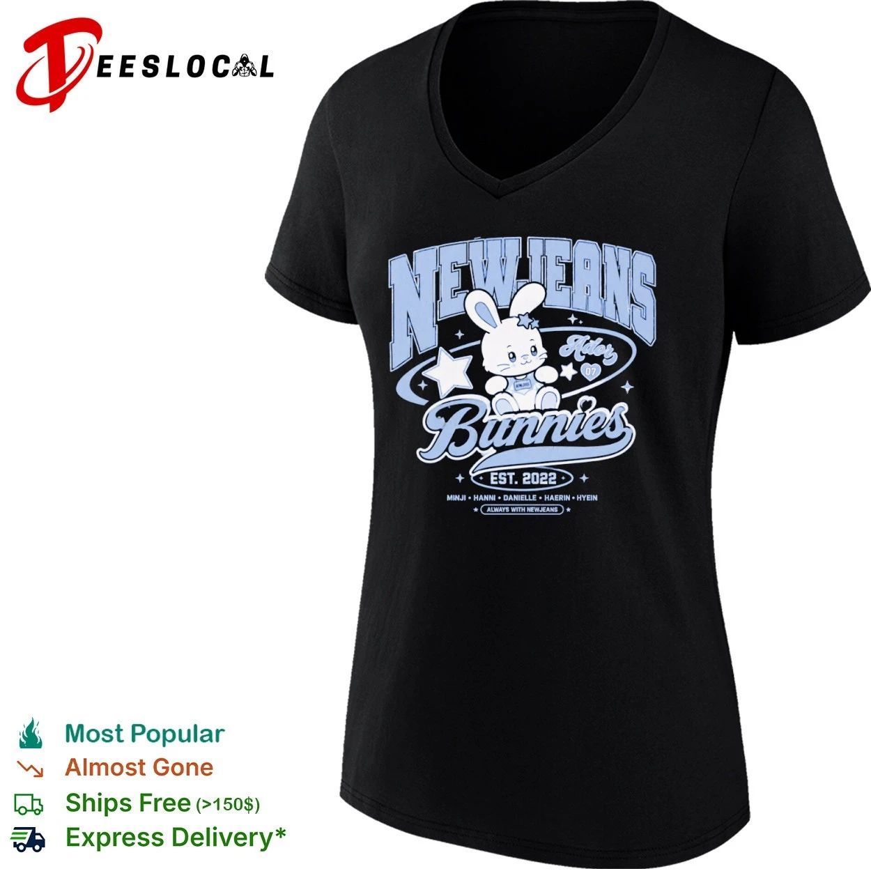 NewJeans Bunnies Est 2022 Minji Hanni Danielle Haerin Hyein Always with NewJeans T-shirt