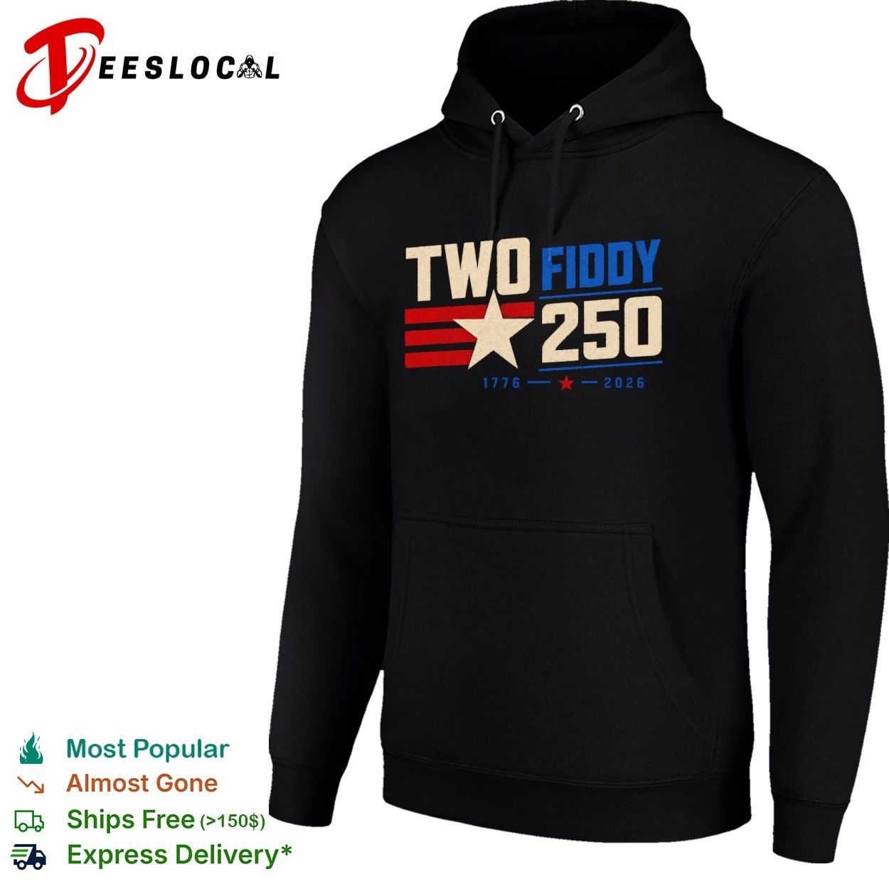 Two Fiddy 250 1776 2026 USA Independence T-shirt