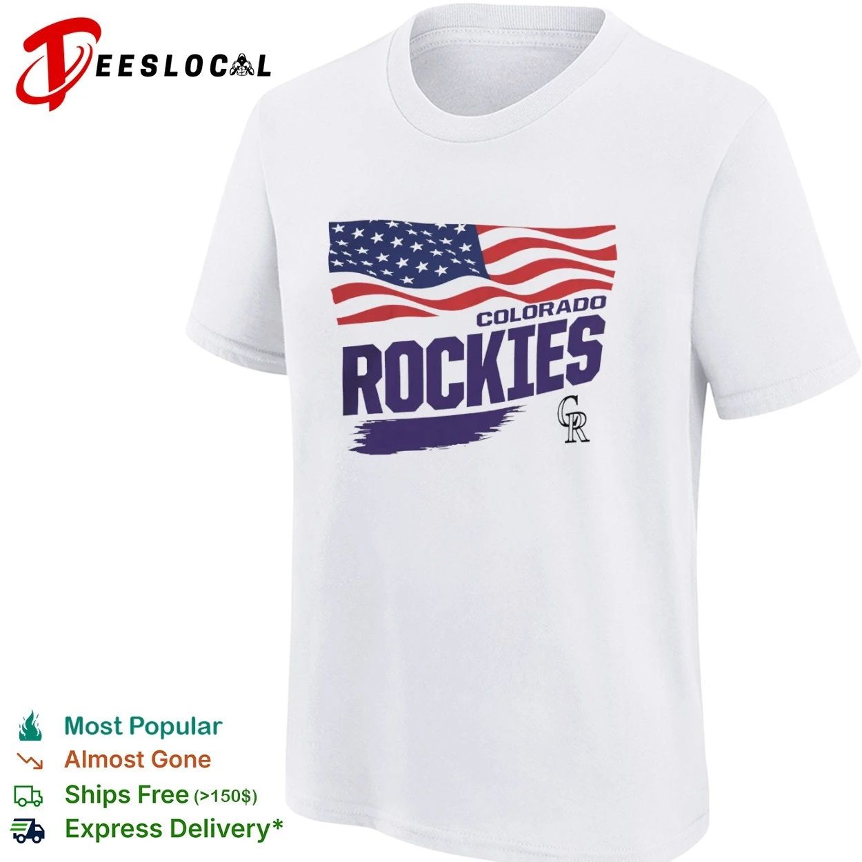 Colorado Rockies Waving Flag MLB baseball T-shirt
